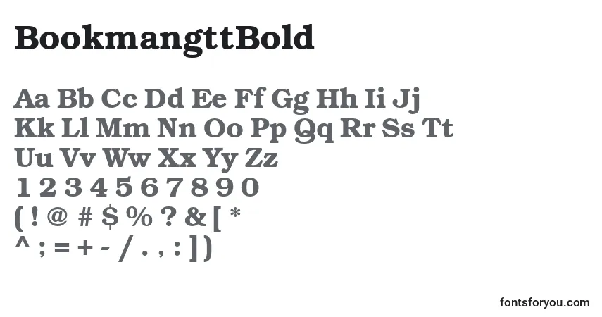 A fonte BookmangttBold – alfabeto, números, caracteres especiais