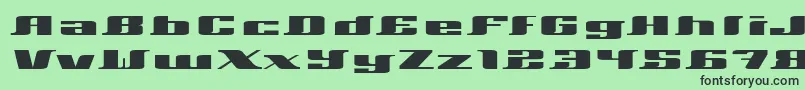 フォントXeranthemum – 緑の背景に黒い文字
