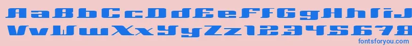 Xeranthemum-Schriftart – Blaue Schriften auf rosa Hintergrund