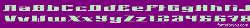 フォントXeranthemum – 紫の背景に緑のフォント