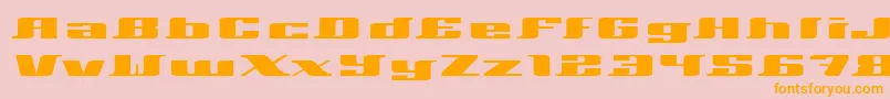 フォントXeranthemum – オレンジの文字がピンクの背景にあります。
