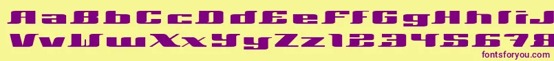 フォントXeranthemum – 紫色のフォント、黄色の背景