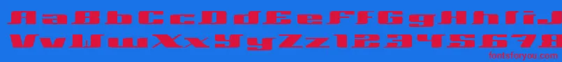 フォントXeranthemum – 赤い文字の青い背景