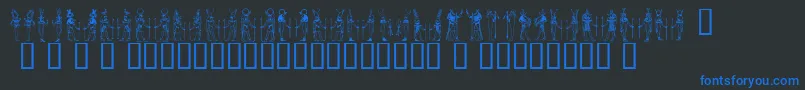 Deities ffy Font – Blue Fonts on Black Background