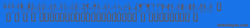 Deities ffy Font – Brown Fonts on Blue Background