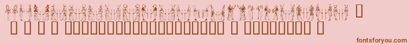 Deities ffy Font – Brown Fonts on Pink Background