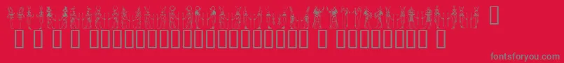 Deities ffy Font – Gray Fonts on Red Background