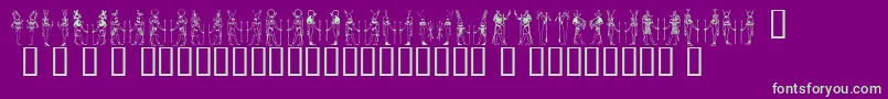 Deities ffy Font – Green Fonts on Purple Background