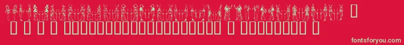 Deities ffy Font – Green Fonts on Red Background