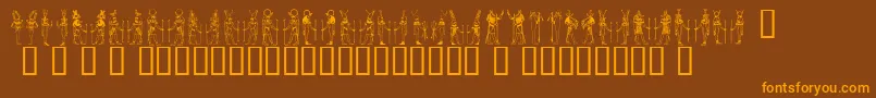 Deities ffy Font – Orange Fonts on Brown Background