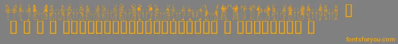 Deities ffy Font – Orange Fonts on Gray Background