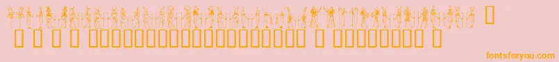 Deities ffy Font – Orange Fonts on Pink Background