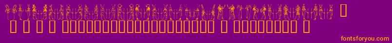 Deities ffy Font – Orange Fonts on Purple Background