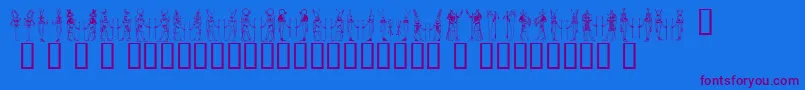 Deities ffy Font – Purple Fonts on Blue Background