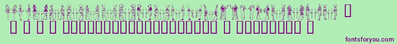 Deities ffy Font – Purple Fonts on Green Background