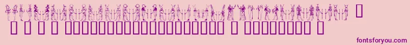 Deities ffy Font – Purple Fonts on Pink Background