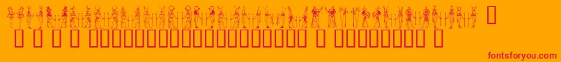 Deities ffy Font – Red Fonts on Orange Background