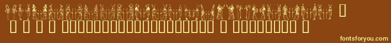 Deities ffy Font – Yellow Fonts on Brown Background
