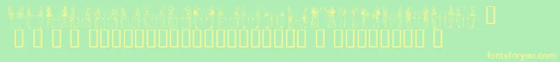 Deities ffy Font – Yellow Fonts on Green Background