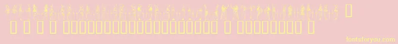 Deities ffy Font – Yellow Fonts on Pink Background