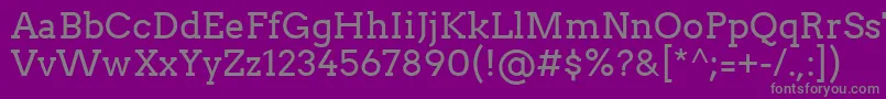 フォントArvoRegular – 紫の背景に灰色の文字