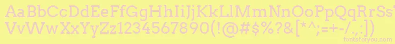 ArvoRegular Font – Pink Fonts on Yellow Background