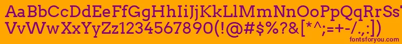 ArvoRegular Font – Purple Fonts on Orange Background