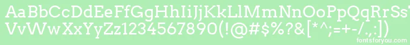 フォントArvoRegular – 緑の背景に白い文字