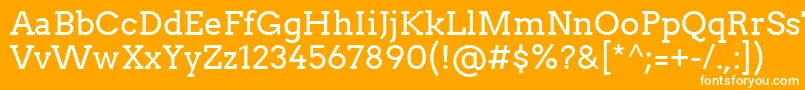 フォントArvoRegular – オレンジの背景に白い文字