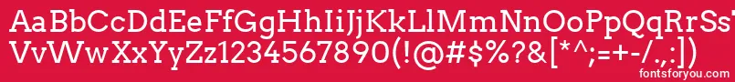 フォントArvoRegular – 赤い背景に白い文字