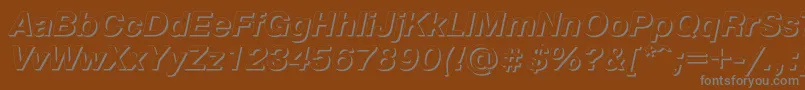 フォントPgs76C – 茶色の背景に灰色の文字