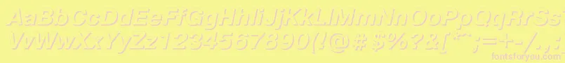 フォントPgs76C – ピンクのフォント、黄色の背景