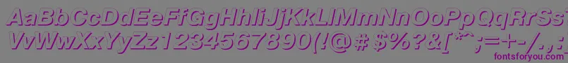 Pgs76C-fontti – violetit fontit harmaalla taustalla