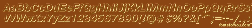 Pgs76C-fontti – keltaiset fontit ruskealla taustalla