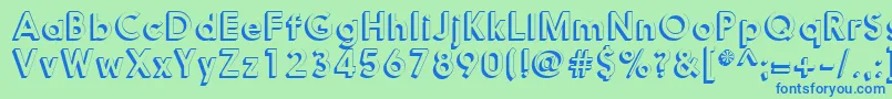 Nanami3DMedium Font – Blue Fonts on Green Background