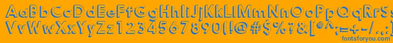 Nanami3DMedium Font – Blue Fonts on Orange Background