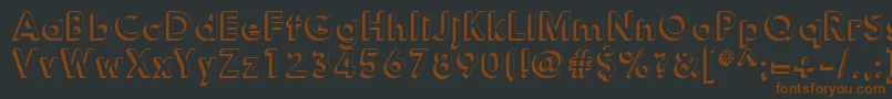 Nanami3DMedium-Schriftart – Braune Schriften auf schwarzem Hintergrund