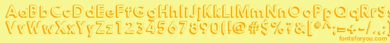 More about Nanami3DMedium Font Nanami3DMedium Font – Orange Fonts on Yellow Background