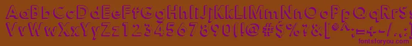 Nanami3DMedium Font – Purple Fonts on Brown Background