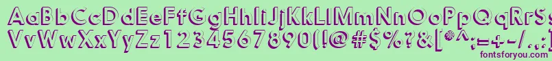 Nanami3DMedium Font – Purple Fonts on Green Background