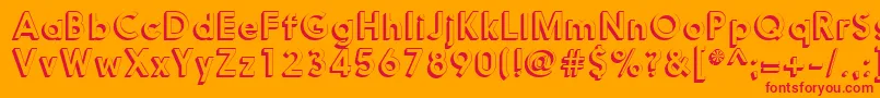 Nanami3DMedium Font – Red Fonts on Orange Background