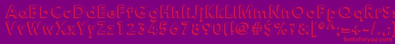 Шрифт Nanami3DMedium – красные шрифты на фиолетовом фоне