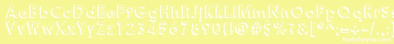 Police Nanami3DMedium – polices blanches sur fond jaune
