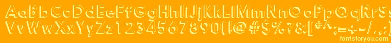 Nanami3DMedium Font – Yellow Fonts on Orange Background