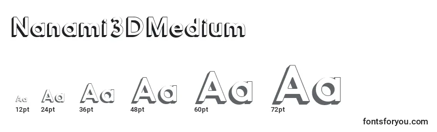 Размеры шрифта Nanami3DMedium