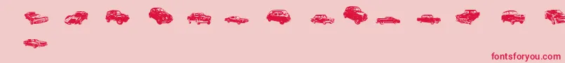 DjAutocar Font – Red Fonts on Pink Background