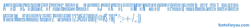 フォントUniAcc – 白い背景に青い文字