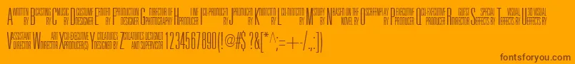 UniAcc-fontti – ruskeat fontit oranssilla taustalla