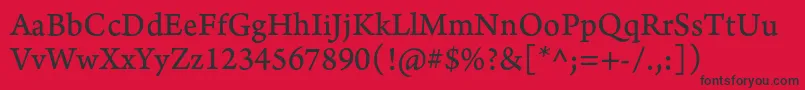 ArnoproRegular08pt Font – Black Fonts on Red Background