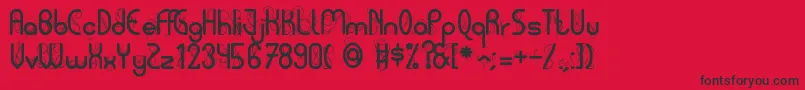 Pycuafodi Font – Black Fonts on Red Background
